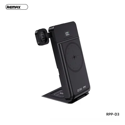 Remax RPP-D3 5-in-1 Portable Folding Wireless Charging 10000mAh Power Bank